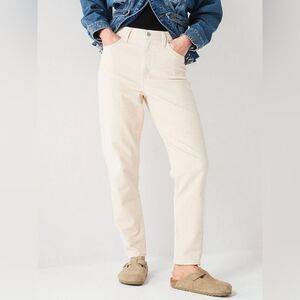 Levi’s Ivory Corduroy White High Waisted Mom Jean Pants Sz 34